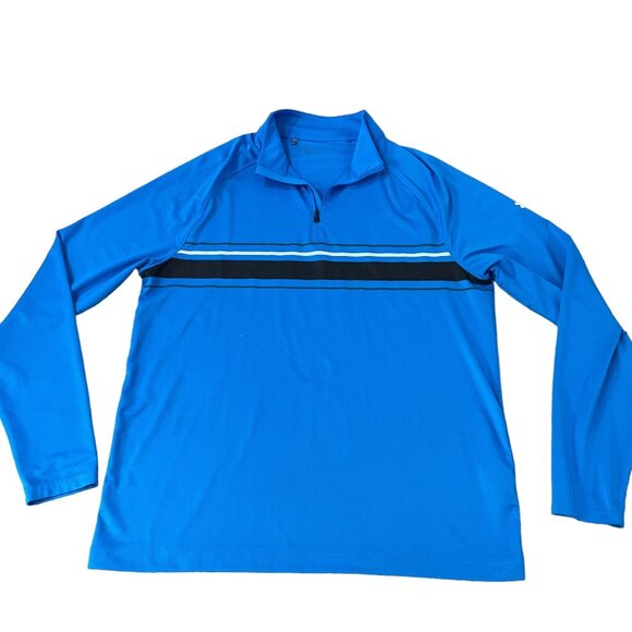 Under Armour 1/4 Zip Pullover Men’s Size Large Blue Loose Fit Lightweight - Picture 1 of 5